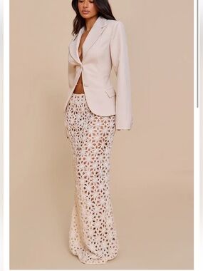 PLT follower crochet coverup skirt applique patterned maxi skirt
